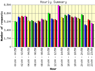 Hourly Summary: Number of requests by Hour.